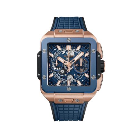 HUBLOT SQUARE BANG UNICO KING GOLD BLUE CERAMIC